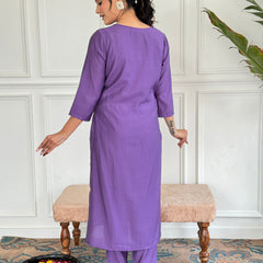Women Ethnic Motifs Embroidered Regular Sequinned Kurta Set With Dupatta