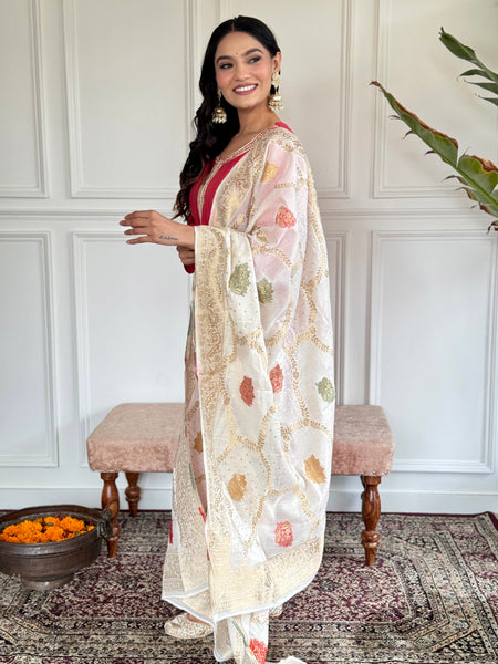 Women Embroidered Straight Kurta Set