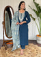 Embroidered Round Neck Regular Kurta With Trousers With Dupatta