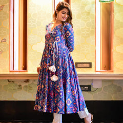RAYON GOWN KURTA AND PENT SET AC-7009