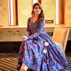 RAYON GOWN KURTA AND PENT SET AC-7009