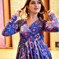 RAYON GOWN KURTA AND PENT SET AC-7009