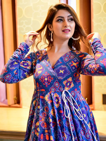 RAYON GOWN KURTA AND PENT SET AC-7009