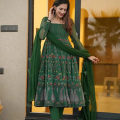 Sp Premium Quality Green Anarkali Suit Set
