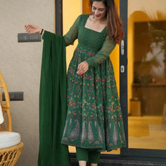Sp Premium Quality Green Anarkali Suit Set