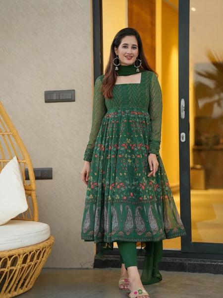 Sp Premium Quality Green Anarkali Suit Set