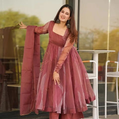 Salmon Premium Quality Anarkali Suit Set