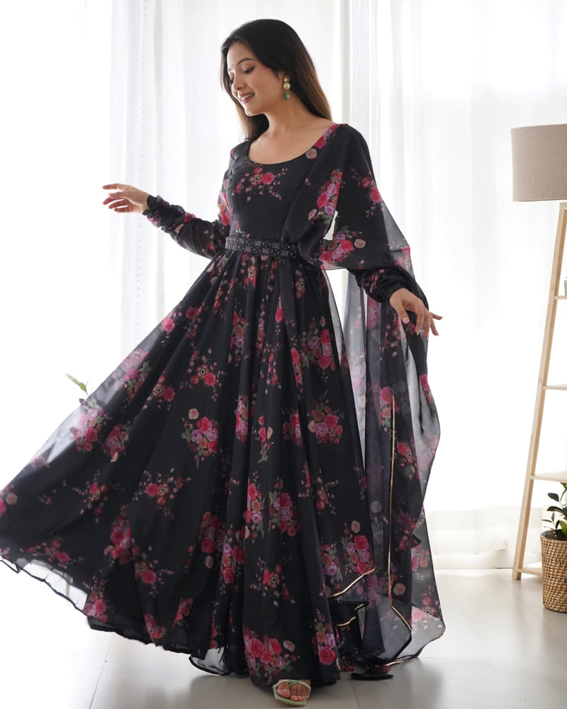 Bansi's Black Organza Suit