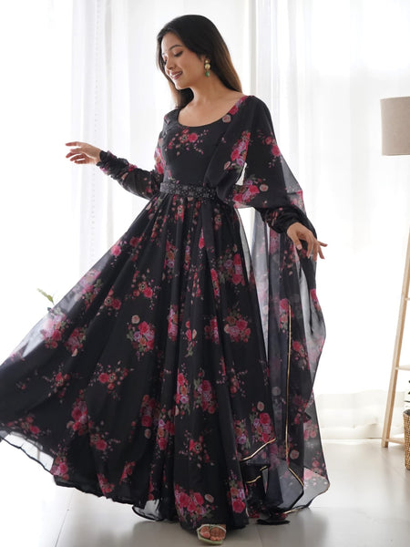 Bansi's Black Organza Suit