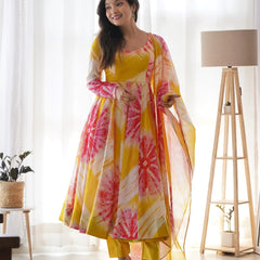 PURE SOFT ORGANZA ANARKALI SUIT SET WITH FULLY STITCHED DKB -27