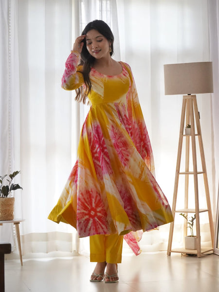 PURE SOFT ORGANZA ANARKALI SUIT SET WITH FULLY STITCHED DKB -27