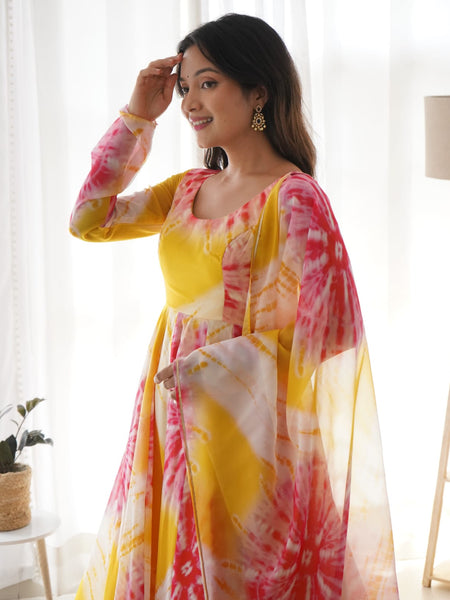 PURE SOFT ORGANZA ANARKALI SUIT SET WITH FULLY STITCHED DKB -27