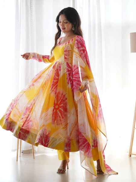 PURE SOFT ORGANZA ANARKALI SUIT SET WITH FULLY STITCHED DKB -27