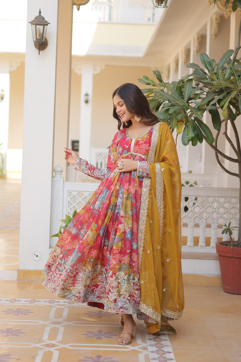 SANAYA'S'  ALIA CUT GOWN WITH DUPATTA SET