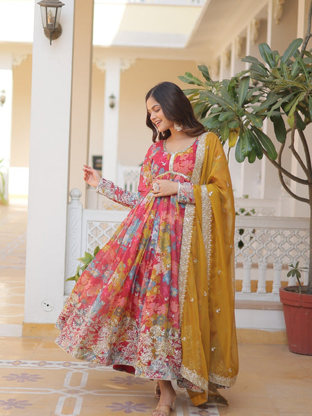 SANAYA'S'  ALIA CUT GOWN WITH DUPATTA SET