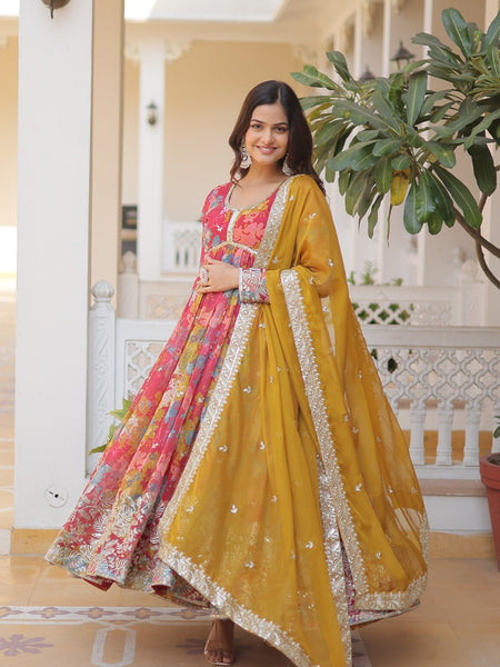 SANAYA'S'  ALIA CUT GOWN WITH DUPATTA SET