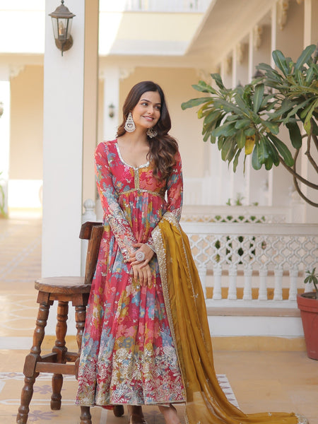 SANAYA'S'  ALIA CUT GOWN WITH DUPATTA SET
