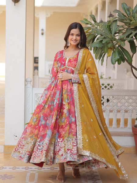 SANAYA'S'  ALIA CUT GOWN WITH DUPATTA SET