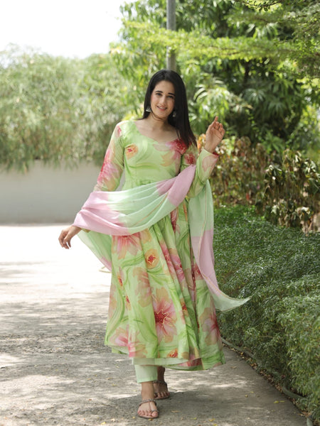 NIDHI'S MULTI PISTA COLOURED ANARKALI SUIT SET - 07