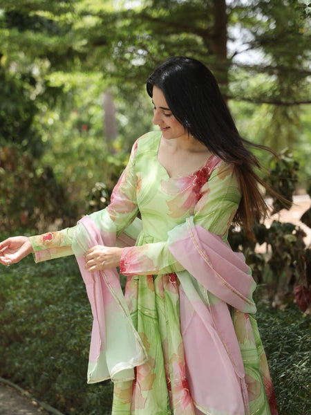 NIDHI'S MULTI PISTA COLOURED ANARKALI SUIT SET - 07