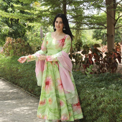NIDHI'S MULTI PISTA COLOURED ANARKALI SUIT SET - 07