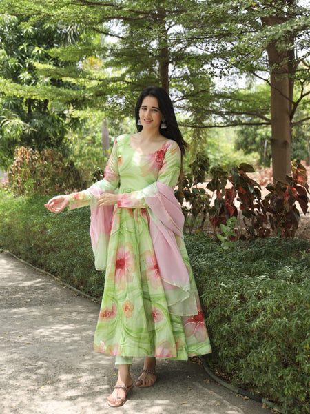 NIDHI'S MULTI PISTA COLOURED ANARKALI SUIT SET - 07