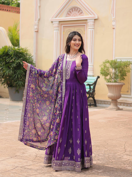 Akruti's Premium Gown With Dupatta