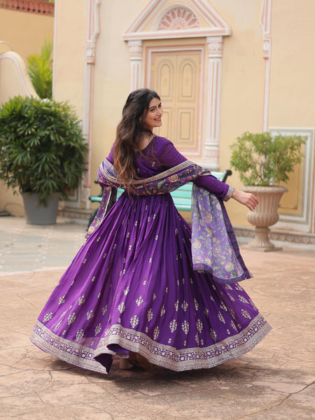 Akruti's Premium Gown With Dupatta