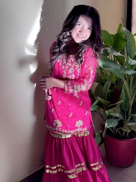 TRENDING  TOP WITH  SHARARA AND DUPATTAA OC-205