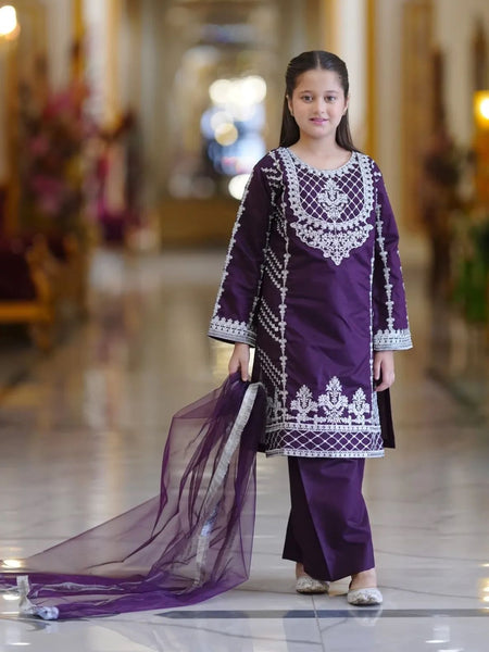 TRENDING TOP WITH BOTTOM AND DUPATTA SET READY TO WEAR COLLECTION OC-214 purple Grape