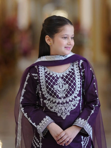 TRENDING TOP WITH BOTTOM AND DUPATTA SET READY TO WEAR COLLECTION OC-214 purple Grape