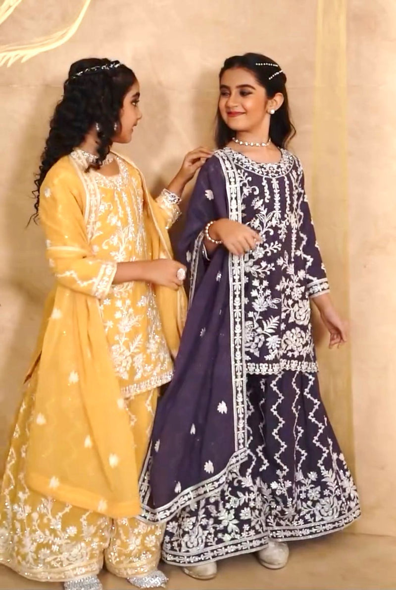 DESIGNER WEAR TOP WITH SHARARA AND DUPATTA SET READY TO WEAR COLLECTION OC-216