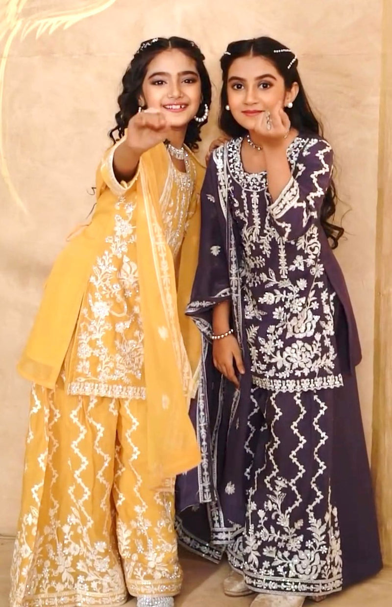 DESIGNER WEAR TOP WITH SHARARA AND DUPATTA SET READY TO WEAR COLLECTION OC-216
