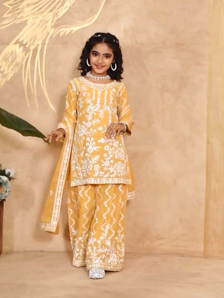 DESIGNER WEAR TOP WITH SHARARA AND DUPATTA SET READY TO WEAR COLLECTION OC-216