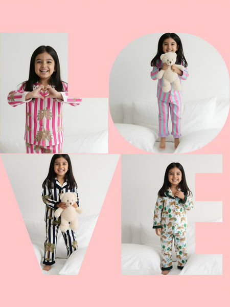 Stripes Girls Night Suit