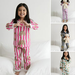 Stripes Girls Night Suit