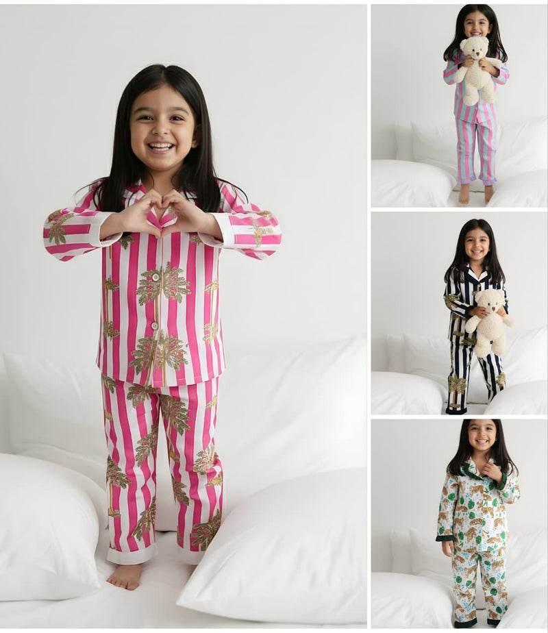 Stripes Girls Night Suit