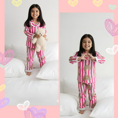 Stripes Girls Night Suit