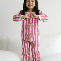 Stripes Girls Night Suit