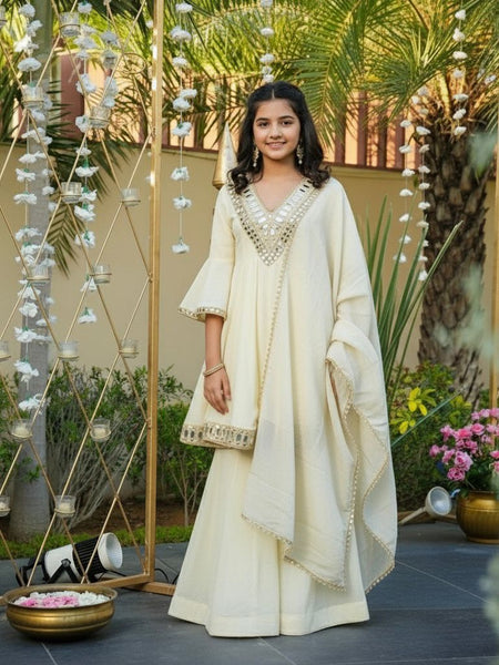 Premium Quality Ready To Wear thread with Real Mirror Work