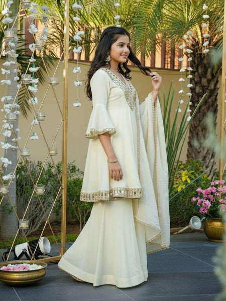 Premium Quality Ready To Wear thread with Real Mirror Work