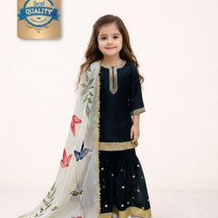 Premium Beautiful Kids Top Sharara And Dupatta Set