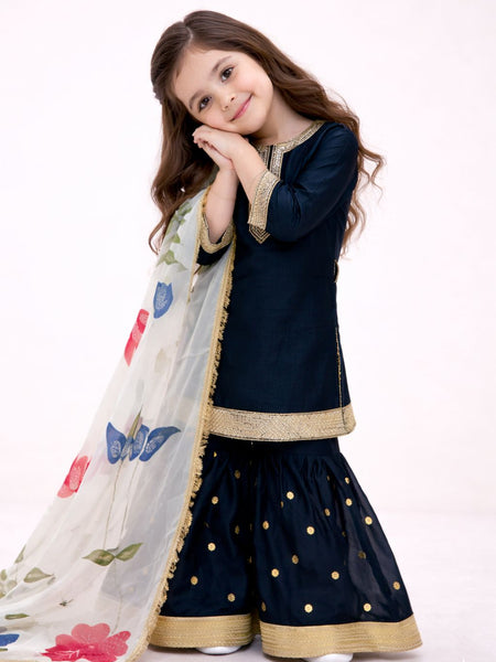 Premium Beautiful Kids Top Sharara And Dupatta Set