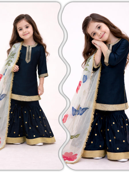 Premium Beautiful Kids Top Sharara And Dupatta Set