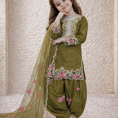 Premium Trending Kids Top Salwar And Dupatta Set