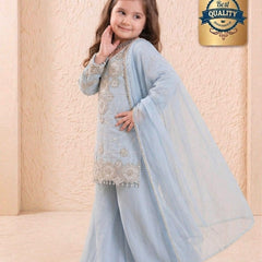 Premium Beautiful Kids Top Palazzo And Dupatta Set