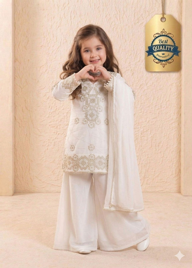 Premium Beautiful Kids Top Palazzo And Dupatta Set