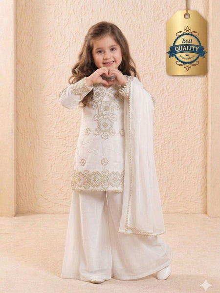 Premium Beautiful Kids Top Palazzo And Dupatta Set