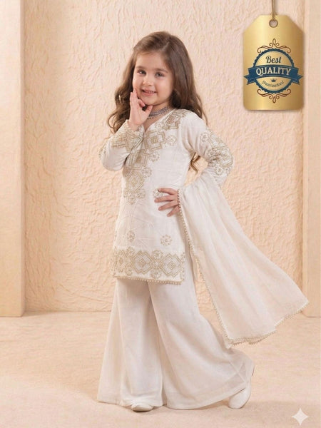 Premium Beautiful Kids Top Palazzo And Dupatta Set