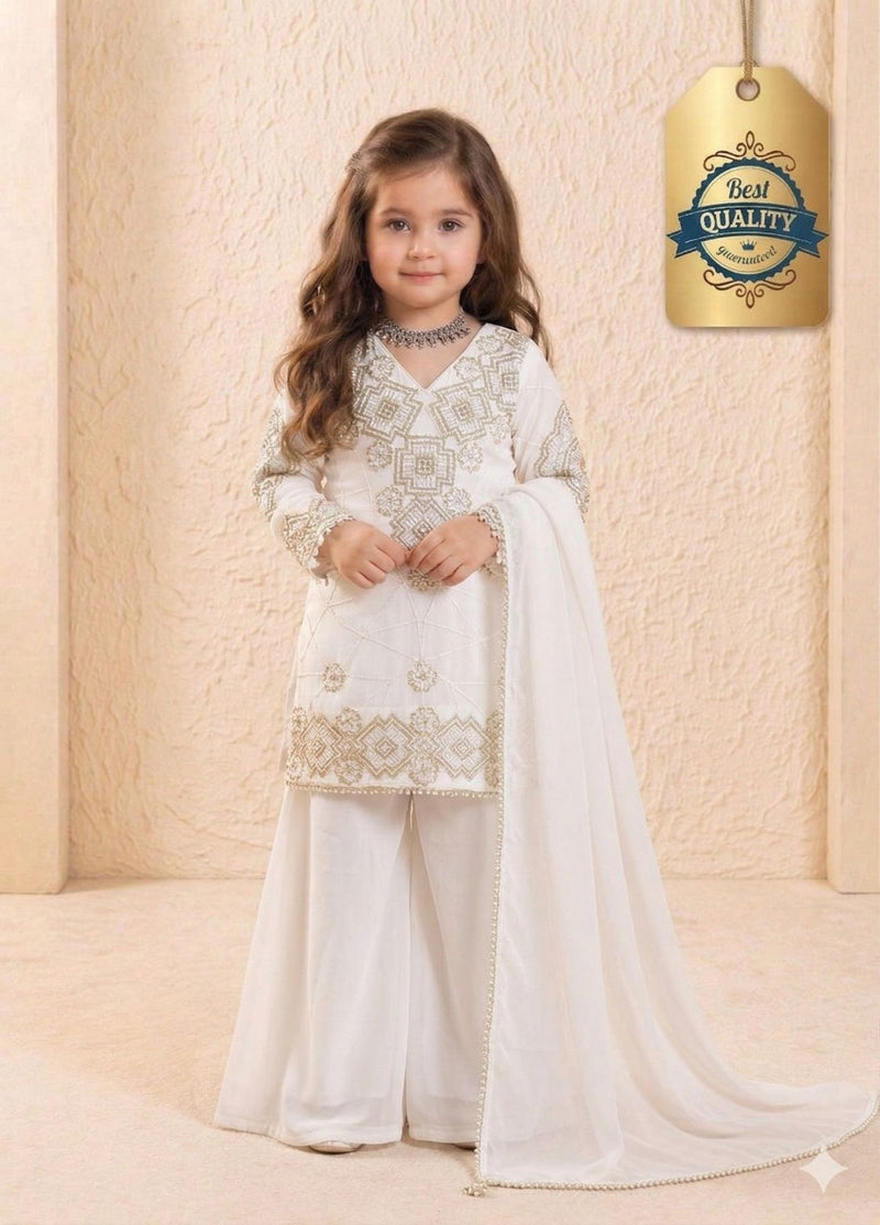 Premium Beautiful Kids Top Palazzo And Dupatta Set